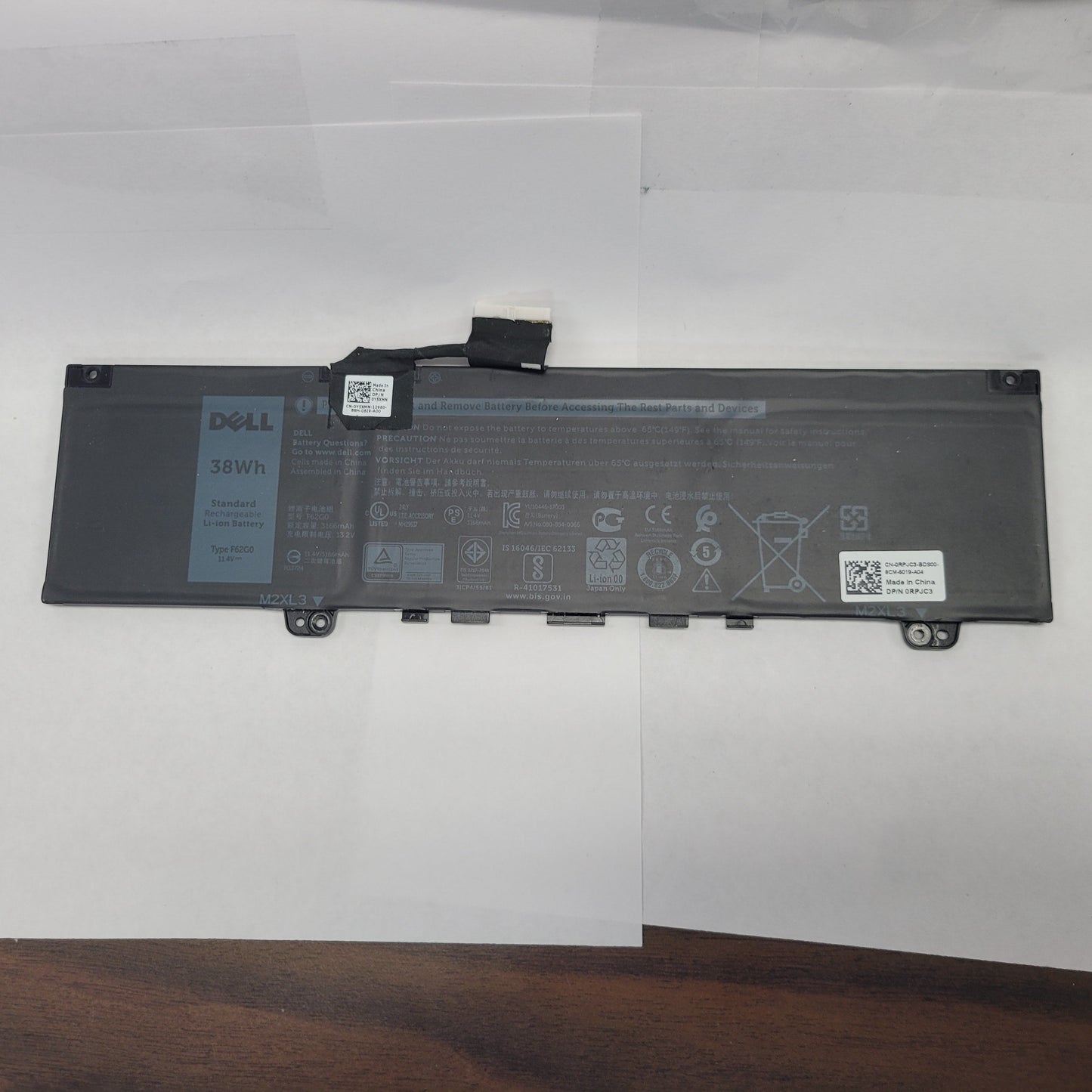 Dell Type F62G0 11.4V 38Wh Battery