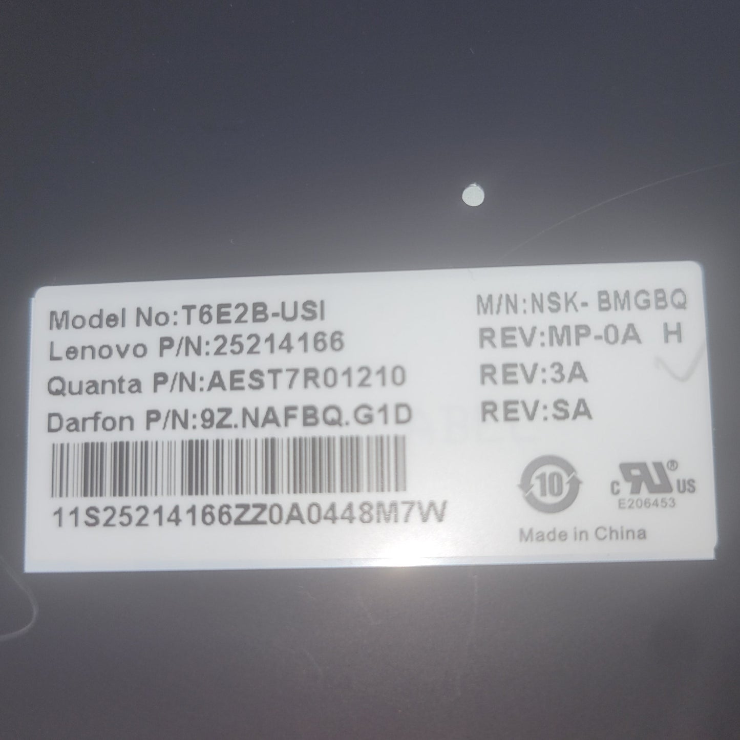 New OEM Lenovo Keyboard P/N 25214166 Model #: T6E2B-USI