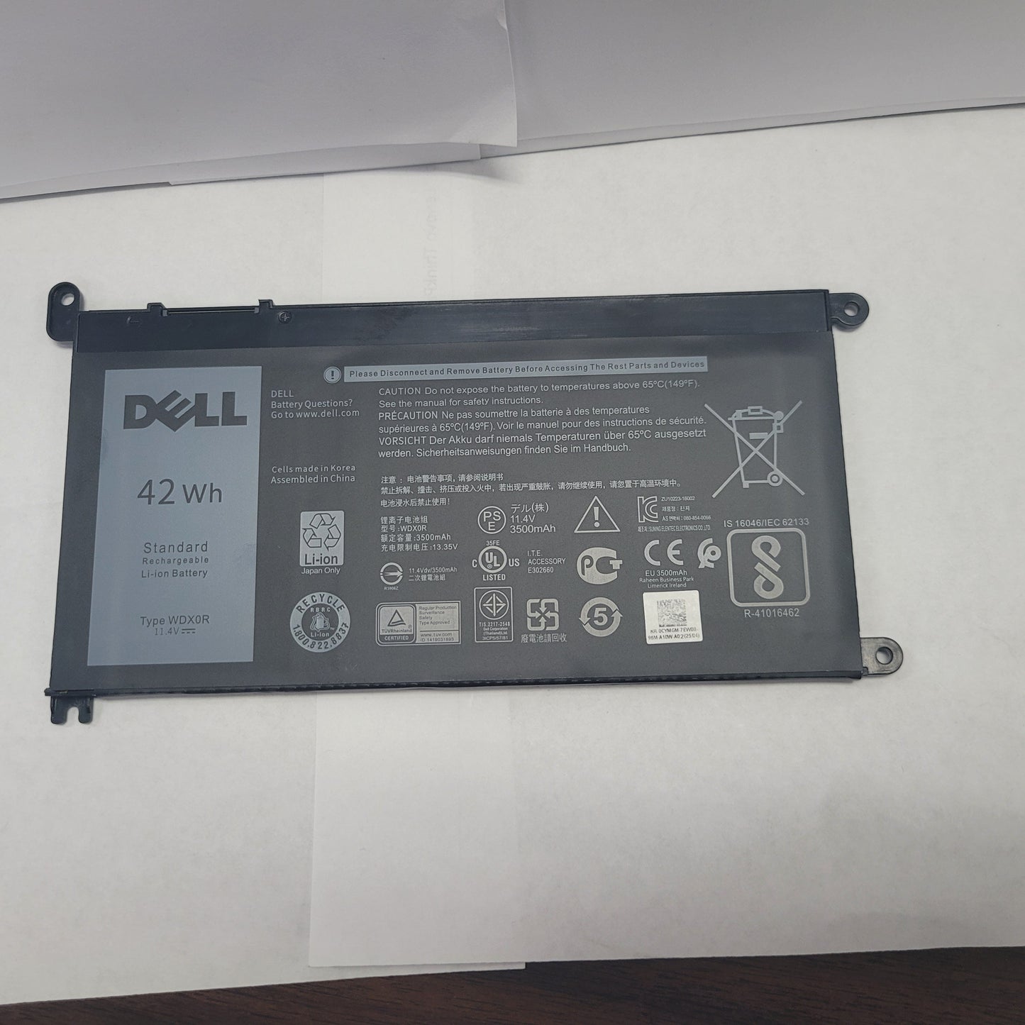 OEM Dell 42Wh 11.4V Battery Type WDX0R