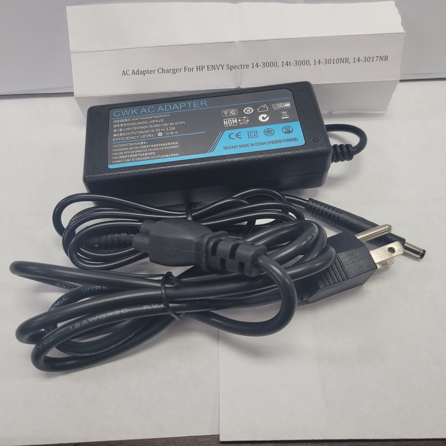 AC Adapter Charger For HP ENVY Spectre 14-3000, 14t-3000, 14-3010NR, 14-3017NR