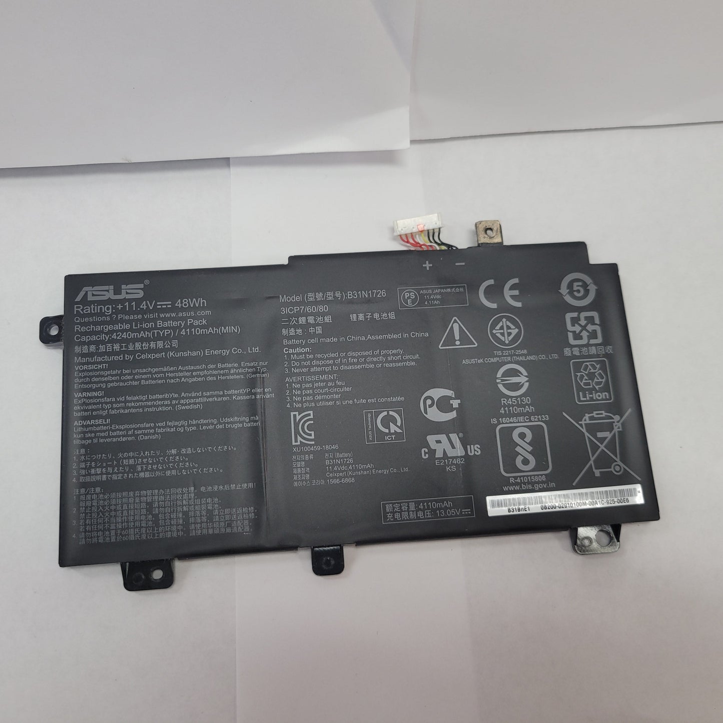 Asus Model B31N1726 11.4V 48Wh