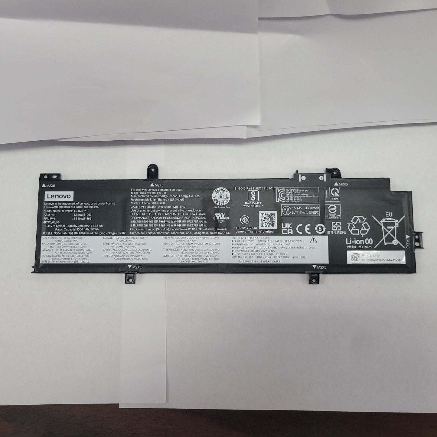 Lenovo Model L21C4P71 15.44V 52.5WH Battery