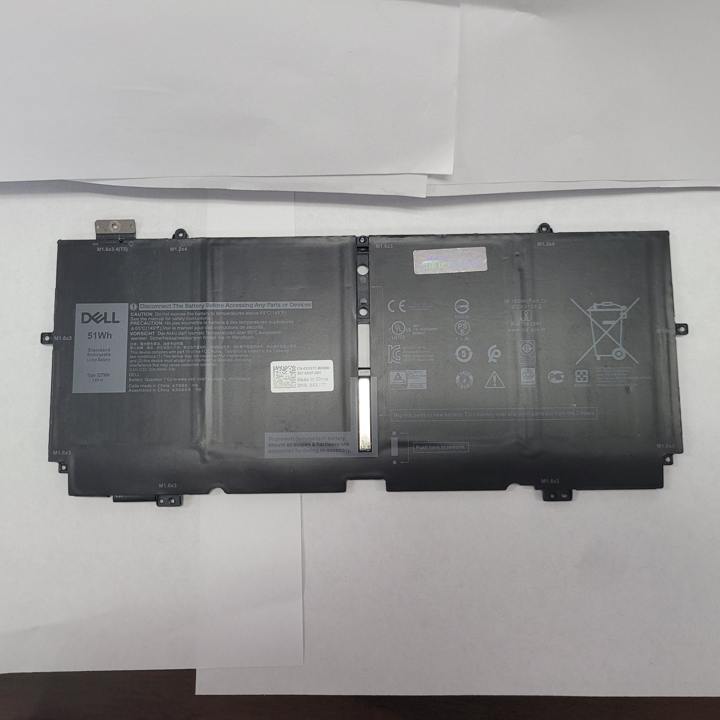 Dell Type 52TWH 7.6v 51Wh Battery