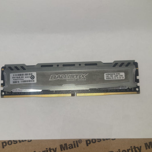 Crucial Ballistix 8GB DIMM DDR4 2400 (PC4-19200 CL16) Memory (BLS8G4D240FSB)