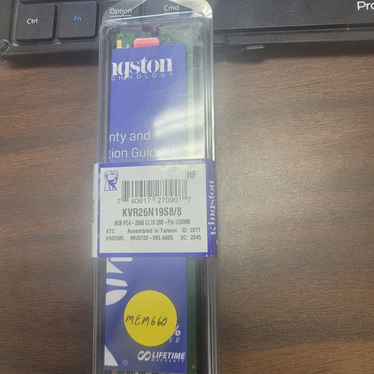 Kingston 8GB DDR4 2666MT/s Non-ECC Unbuffered DIMM