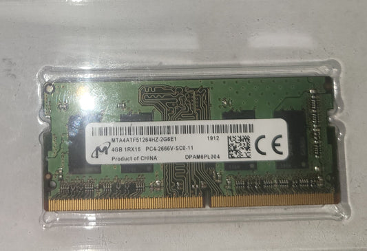 Micron MTA4ATF51264HZ-2G6E1 4GB 1RX16 PC4-2666V-SC0-11 Laptop Memory