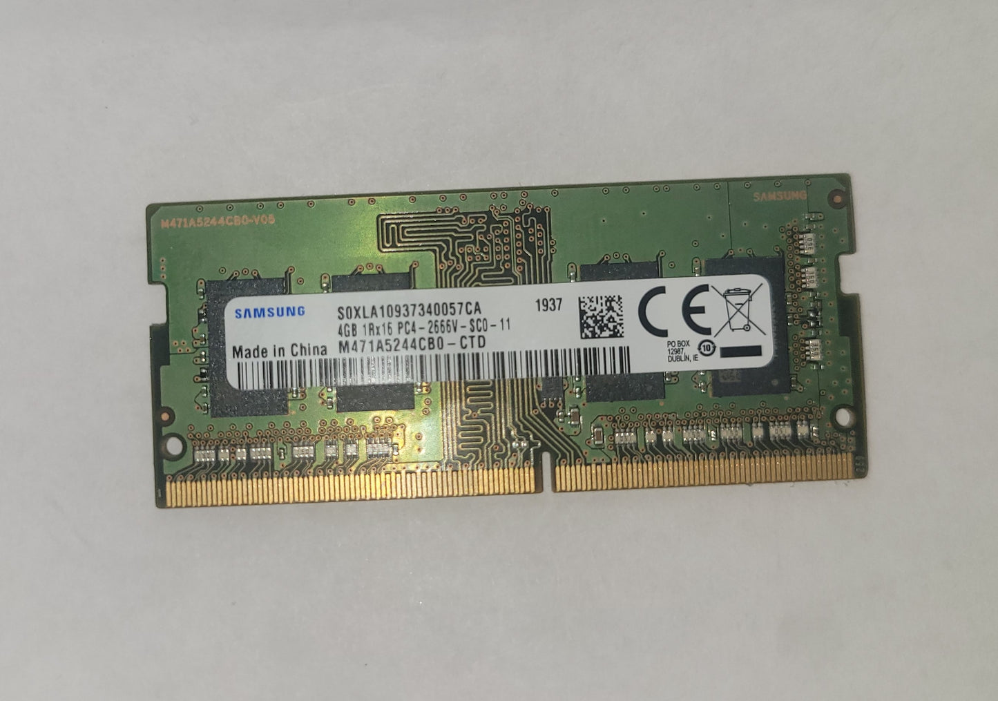 Samsung S0XLA10937340057CA 4GB 1RX16 PC4-2666V-SC0-11 Laptop RAM