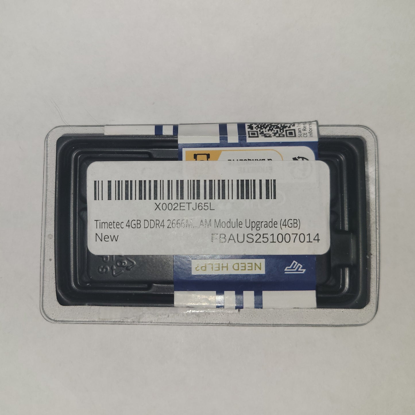 Timetec 4GB DDR4 2666MHz Laptop RAM (Open box)