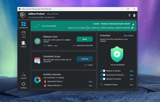 Adlice Protect Anti-Malware Software 1 License